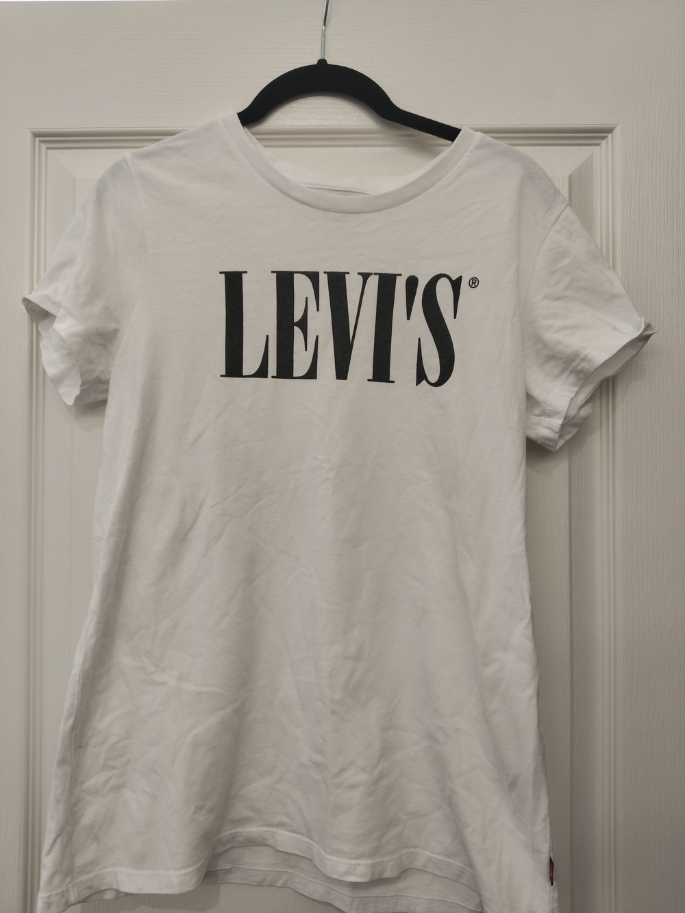 Levi's White Tee with Black Logo - Women's Short Sleeve